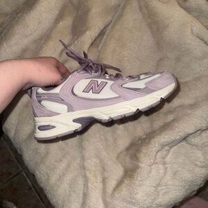 New Balance Women's Lavender and White Sneakers